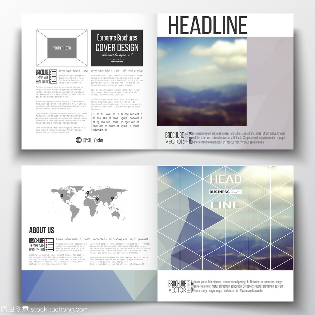 现代多边形背景下的年度报告 多维度视觉表现